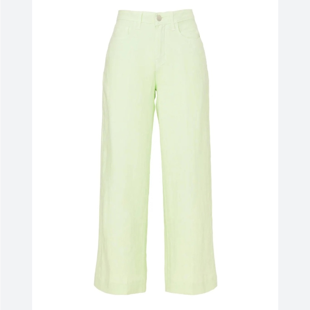 L'AGENCE Sanica Green Linen Wide Leg pants Relaxed Fit